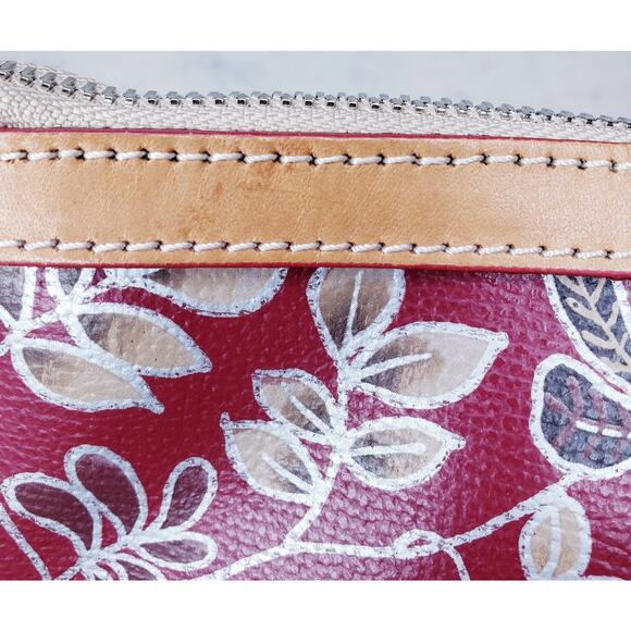 NWT CAVALCANTI Collection Italian Large Floral Clutch Wristlet Handbag Purse Red - Picture 16 of 16